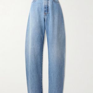 Alaïa Blue Round High-Rise Barrel-Leg Jeans