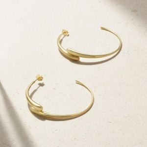 Jennifer Meyer Natural Double Dome Medium 18-Karat Hoop Earrings