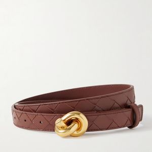 Bottega Veneta Brown Knot Intrecciato Leather Belt