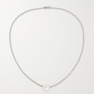 Mizuki White Eve 18-Karat, Pearl And Diamond Necklace