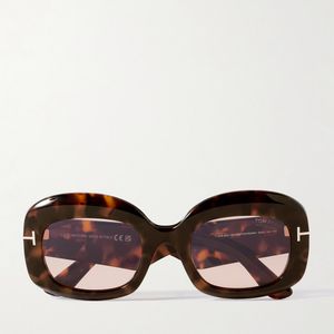 Tom Ford Brown Carmen Square-Frame Acetate Sunglasses