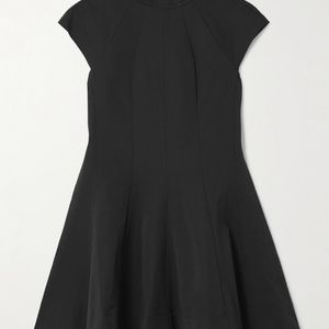 Staud Black Ellie Paneled Cotton-Blend Faille Mini Dress