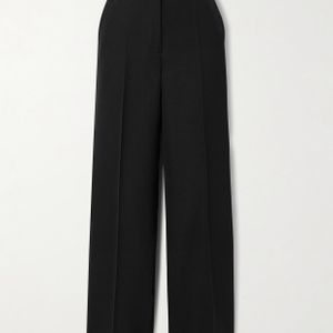 Totême  Black Recycled Grain De Poudre Straight-Leg Pants