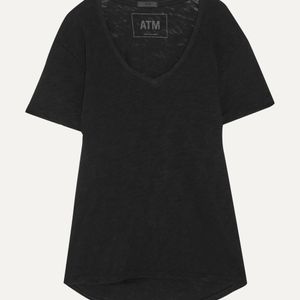 ATM Schwarz Boyfriend T-shirt Aus Flammgarn-jersey Aus Baumwolle