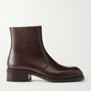 Lemaire Brown Leather Ankle Boots