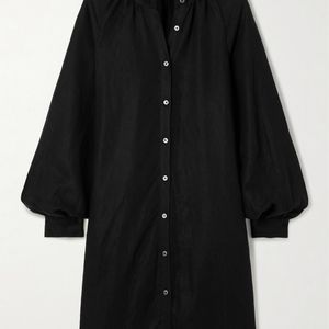 Lemlem Black Meaza Belted Linen And Tencel Lenzing Modal-Blend Mini Dress