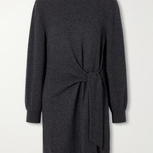 Lisa Yang Blue Abrielle Knotted Cashmere Mini Dress