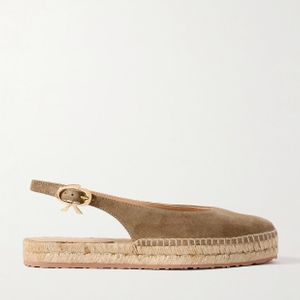 Gianvito Rossi Natural Paz Suede Slingback Espadrilles
