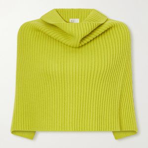 RÙADH Yellow The Lossie Ribbed Cashmere Cape Scarf