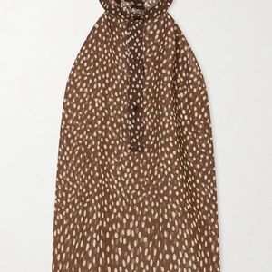 Nili Lotan Natural Daniella Silk Halterneck Blouse