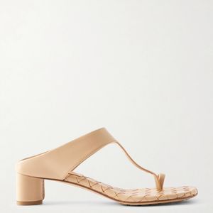 Bottega Veneta Natural Livia Intrecciato Leather Sandals
