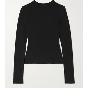 Skims Black Stretch-Cotton Jersey Top