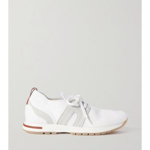 Loro Piana White Flexy Lady Cashmere And Wish Wool Sneakers