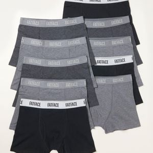 FatFace Grey Fatface 10 Pack/ Plain Boxers for men