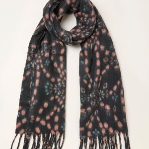 FatFace Black Printed Midweight Scarf