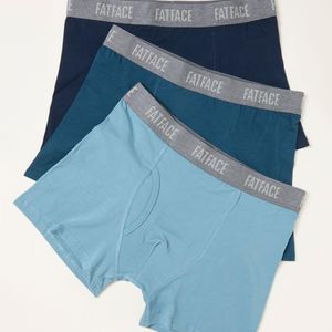 FatFace Blue Fatface 3 Pairs Of Plain Boxers for men