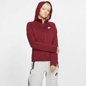 Felpa con cappuccio e zip a tutta lunghezza Sportswear Windrunner Tech Fleece di Nike in Rosso