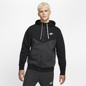 Nike Sportswear Hybrid-Fleece-Hoodie mit durchgehendem Reißverschluss in Schwarz für Herren