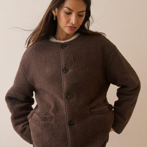 Nobody's Child Brown Reversible Quilted Borg Jacket