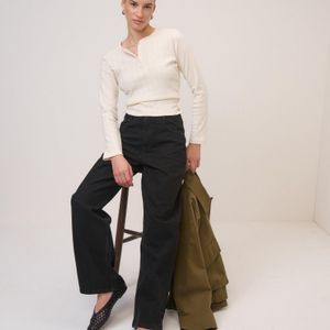 Nobody's Child Natural Mid Rise Carnaby Wide Leg Jeans