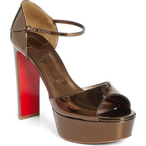 Christian Louboutin Brown Sandaloo 130 Leather Platform Sandals