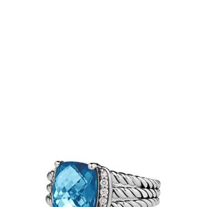 David Yurman Blue Petite Wheaton Ring With Diamonds