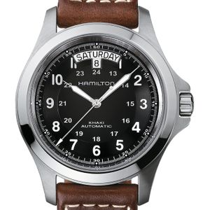Hamilton Metallic Khaki King Automatic Leather Strap Watch