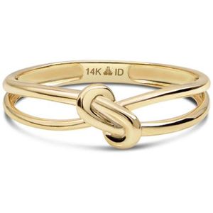 DEVATA Metallic Love Knot Statement Ring