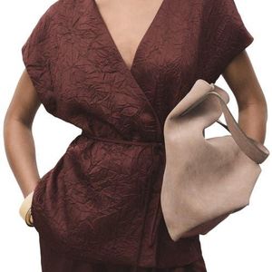 Mango Red Double Breasted Crinkled Effect Wrap Jacket