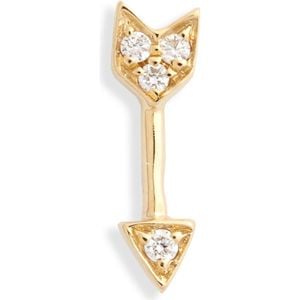 Maria Tash Metallic Diamond Arrow Single Threaded Stud Earring