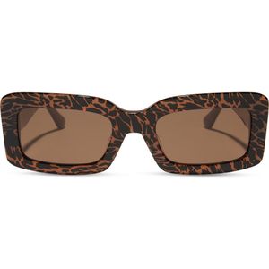 DIFF Brown Indy 51Mm Polarized Rectangular Sunglasses