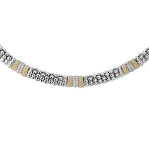 Lagos Metallic 18k Gold And Sterling Silver Diamond Lux Necklace