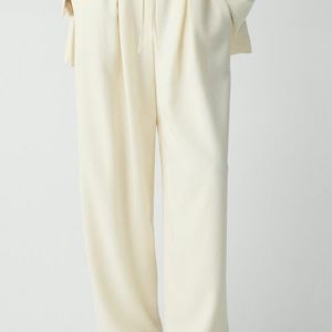 Theory White Drawstring Pants