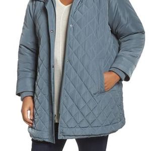 Gallery Blue Quilted Hooded Jacket