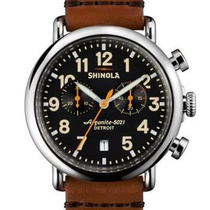 Shinola Brown 'the Runwell Chrono' Leather Strap Watch for men