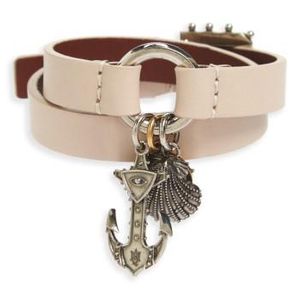 Alexander McQueen Marine Leather Wrap Bracelet