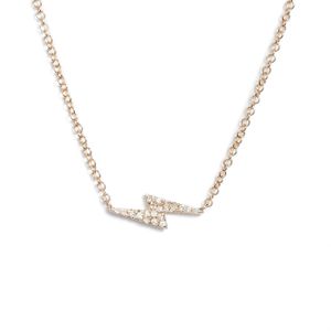 EF Collection Metallic Diamond Lightning Bolt Pendant Necklace