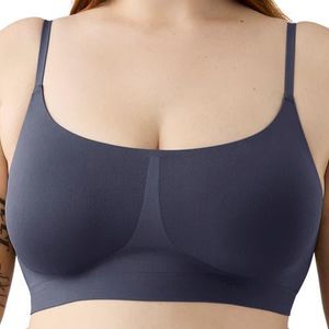 True & Co. Blue Soft Form Square Neck Wireless Bra