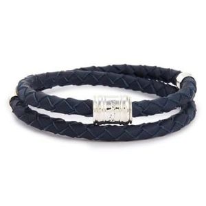 Miansai Blue Braided Leather Bracelet