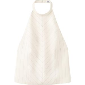 Mango White Open Back Halter Top