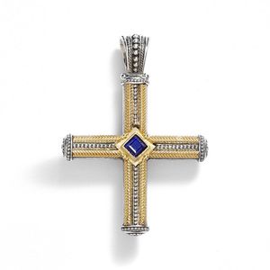 Konstantino Metallic 'orpheus' Semiprecious Stone Cross Pendant