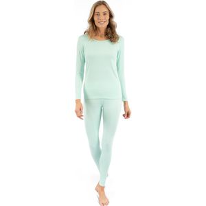 Leveret Green Solid Thermal Pajama Set