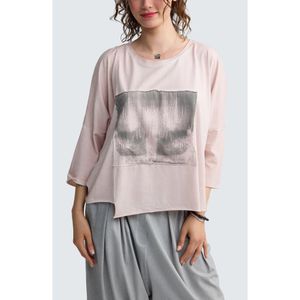 Luukaa Gray Rowena Two-Tone Patch Pocket Top