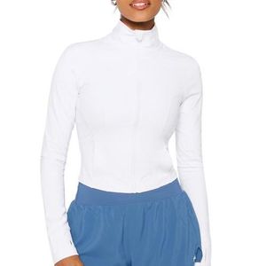 Fabletics White Perfect Storm Cropped Train Jacket