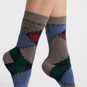 Polo Ralph Lauren Gray Patchwork Crewsocks