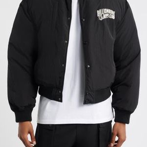 BBCICECREAM Black Puffer Baseball Jacket for men