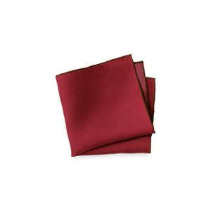 Paul Fredrick Red Solid Silk Pocket Square for men