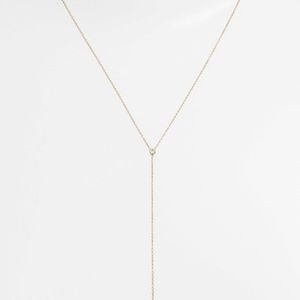 Zoe Chicco Metallic Diamond Bezel Y-necklace