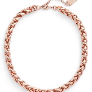 Karine Sultan Metallic Braided Link Collar Necklace