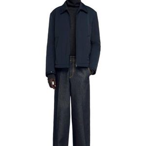 Sandro Blue Quilted Zip Jacket for men